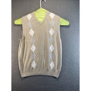 System Sweater‎  Mens Size Medium  Check Knit Pullover Casual Preppy Business